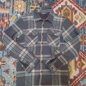 Patagonia Gray and Green Insulated Flannel